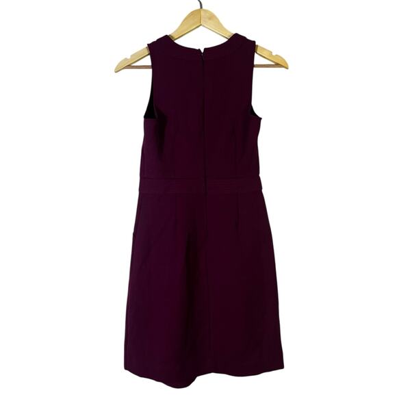 NWT Banana Republic Button Front Sheath Dress Womens 00P Burgundy Career Chic - Picture 6 of 7